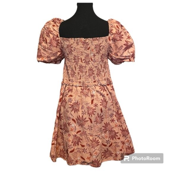 Steve Madden BB Dakota Peach Coral Floral Dress Coastal Cowgirl Stampede Sz Med - Picture 3 of 10